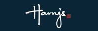 Logo of Harry's in stylish white font on a dark blue background.