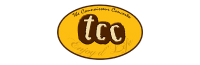 Logo of tcc on a yellow oval background for a Singaporean brand.