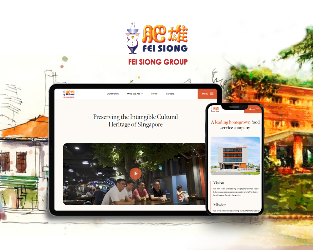 Singapore web design showcasing cultural heritage on tablet and mobile displays.