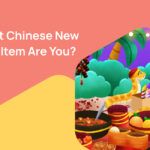 Colorful illustration featuring festive Chinese New Year items and a playful snake.