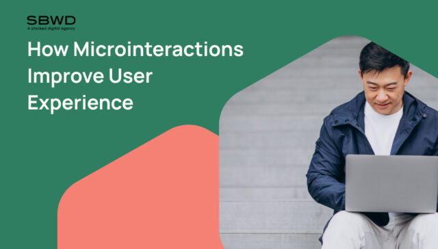 Man engaging with laptop showcases microinteractions enhancing user experience.