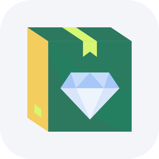 Diamond graphic on a green and yellow box symbolizing premium web design services
